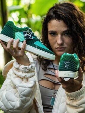 Fuego Dance Shoes - Jade Green Corduroy Sneakers